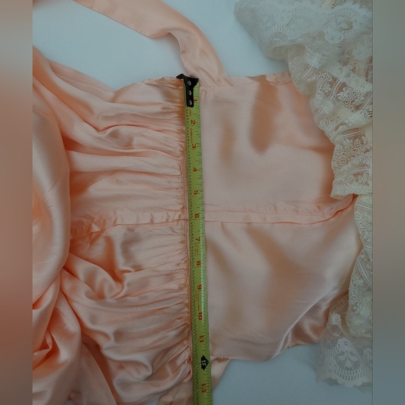 Gunne Sax Romantic Renaissance Bridal Peach Maxi Dress with Lace Capelet - Picture 7 of 10